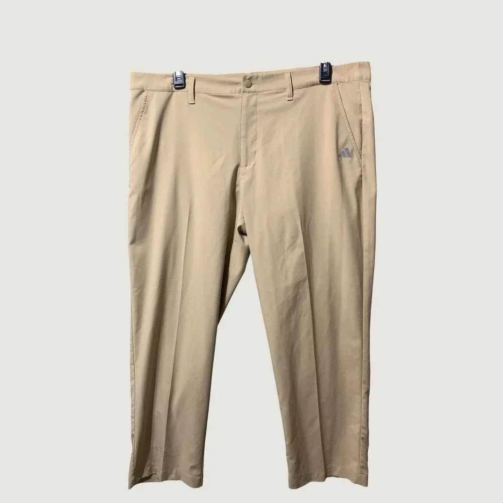 Adidas Pants Mens 40x30 Golf Tan Recycled Performance IU2823 Athletic Preppy